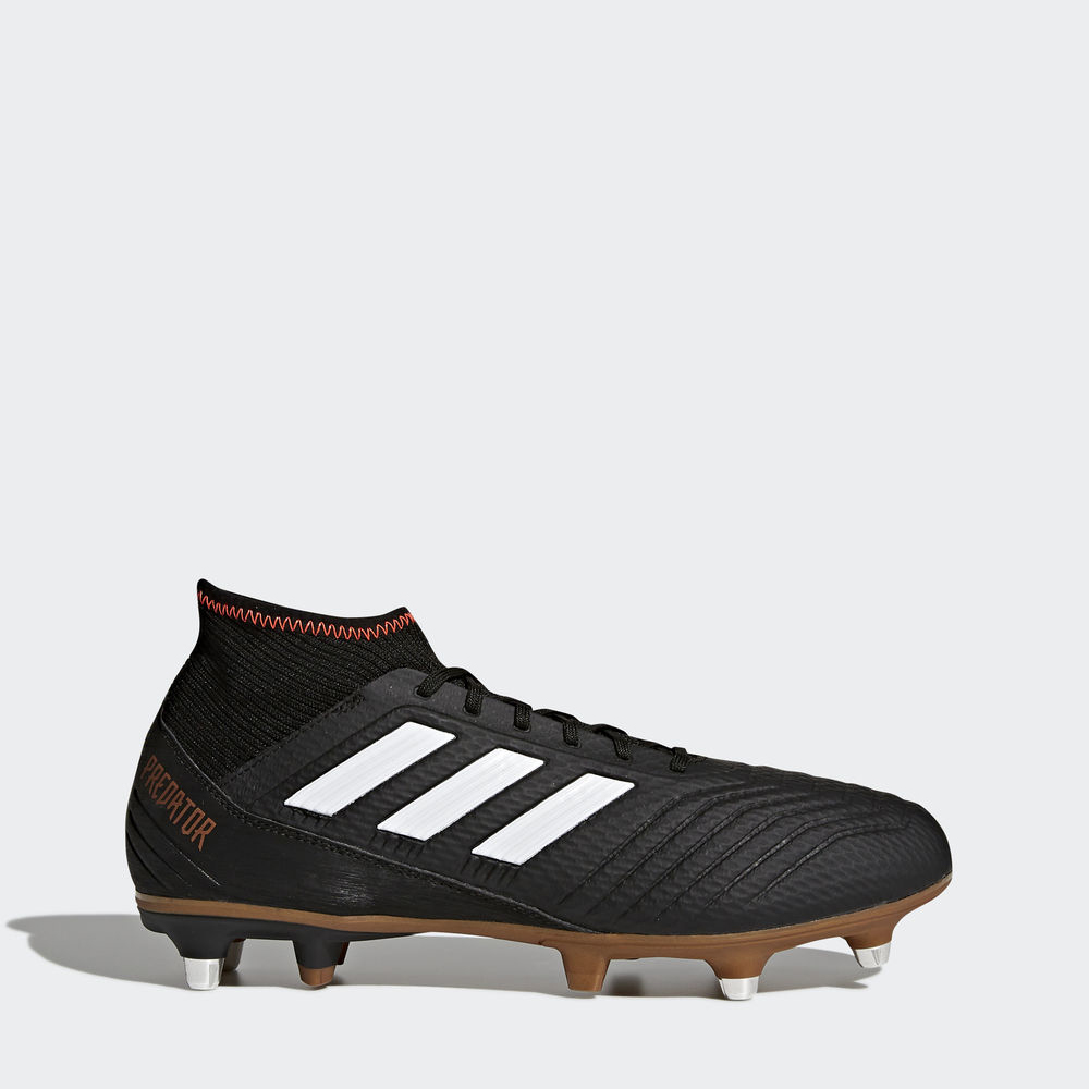 Adidas Predator 18.3 Soft Ground - ποδοσφαιρικα παπουτσια ανδρικα - Μαυρα/Ασπρα/Κοκκινα,Μέγεθος: EU